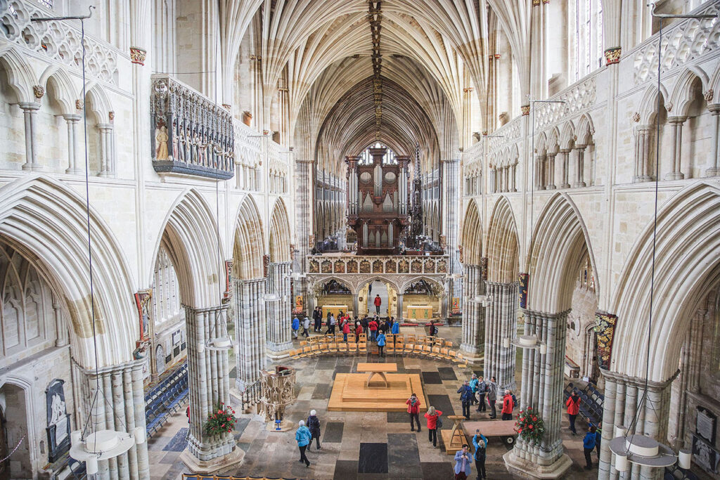 The nave of Exeter Cathedral